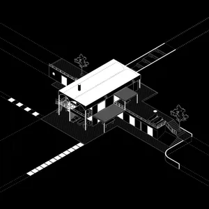 Modern house with concrete floor plan, featuring a minimalist design.