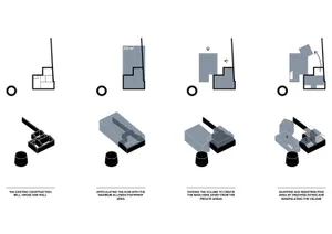 Sequential diagram illustrating the steps of an architectural design process.