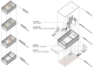 3D rendering of a house's interior