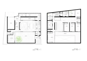 Detailed architectural floor plans of a modern multi-level residential building