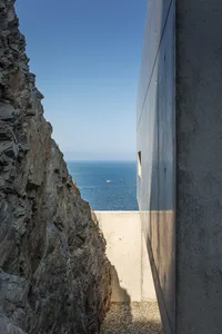 Concrete walls overlooking the ocean