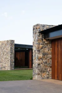 Modern stone exterior of a building