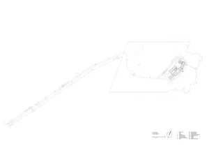 A detailed site plan of a modern house showing various features and layout.
