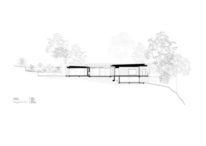 A modern architecture design featuring a floor plan with concrete material.