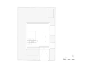 A modern-style office floor plan on paper