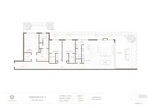 2D architectural drawing of a residential floor plan for Fawknier House 3 on the ground level.