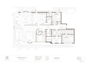 Two-level residential floor plan with modern design elements, including open floor plan, spacious living areas, and multiple 