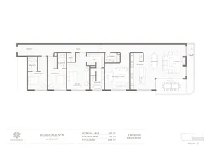 Floor plan of a residential house, showing the layout of the rooms and spaces.