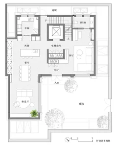 Modern interior design floor plan depicted on paper.