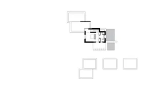 2D drawing of the upper floor layout of a modern house