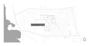 Concrete residential interior floor plan showing layout and design elements.