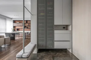 Modern apartment featuring sleek, contemporary design elements.