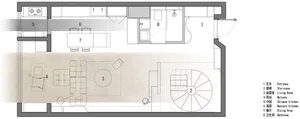 Modern residential layout featuring minimalist design principles and efficient use of space.