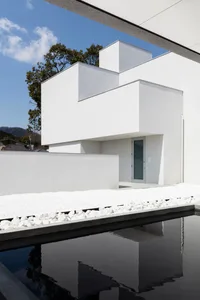 Modern house designed with concrete and glass materials