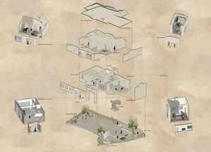 A detailed 2D architectural drawing of a modern residential floor plan.