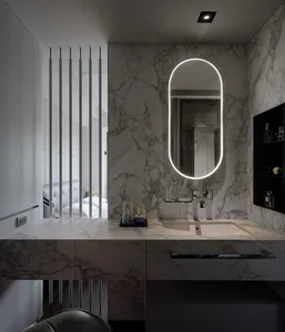 Modern bathroom featuring geometric design, geometric marble tiles, and geometric marble basin.