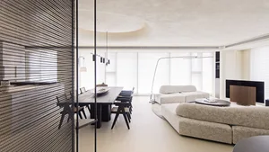 Clean, contemporary residential interior featuring modern materials and minimalist design.