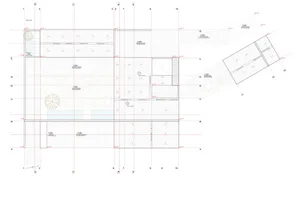 A technical floor plan rendering of a house.