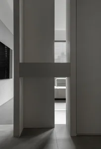 Modern minimalist interior design with concrete walls
