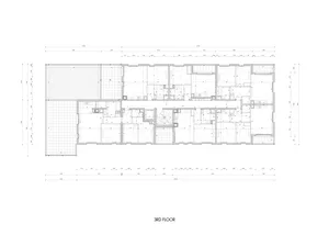3rd floor residential architectural floor plan with room layouts and dimensions.