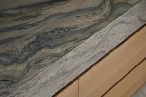 Modern kitchen featuring a granite countertop