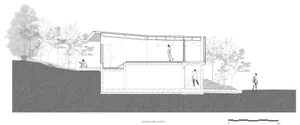 A sleek, modern interior with steel structural elements and expansive open spaces.