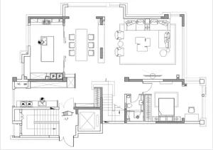 Detailed architectural rendering of a modern building interior showing spacious rooms and open spaces.