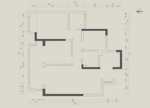 Detailed architectural floor plan for a modern residential interior
