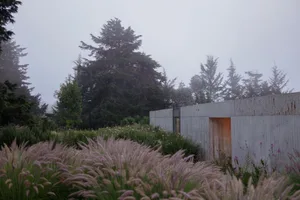 Concrete architectural exterior with modern design elements.