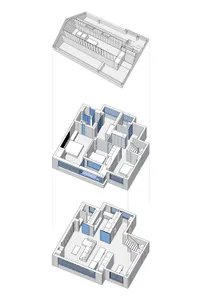 Modern residential floor plan featuring contemporary architectural design and modern materials.