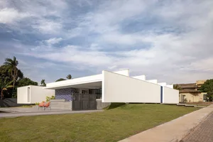 Modern house with concrete and brick exterior