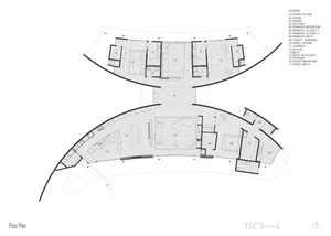 Floor plan of modern residential space with minimalist design
