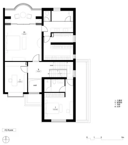Modern architectural floor plan illustration with labeled rooms indicating residential layout and spatial organization.