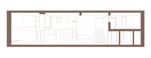 Modern staircase with concrete and glass elements, showing contemporary design features.