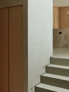 Minimalist residential staircase made of concrete.