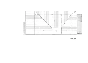 Detailed line drawing of a roof plan