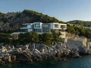 A modern residential building made of concrete