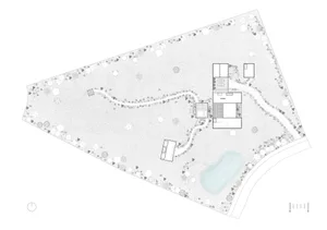 Floor plan of a modern residential layout.