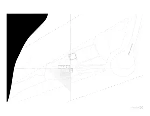 2D architectural drawing with black highlighted area on a white background.