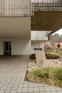 Concrete exterior of a minimalist modern building