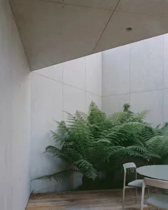 Concrete wall and floor in a modern interior space