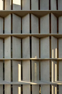 Modern building facade constructed from concrete.