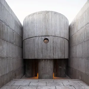 Modern architectural design featuring concrete construction elements.