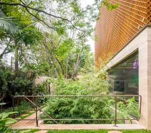 Minimalist architectural design featuring wood