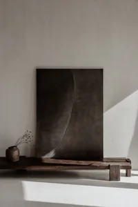 Minimalist metallic abstract art piece