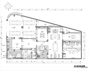 A detailed architectural drawing showing the ground floor layout of a modern house, including rooms and spaces.