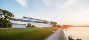 Modern residential house featuring concrete exterior