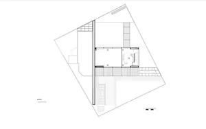 Modern architectural floor plan featuring clean lines and concrete finishes.