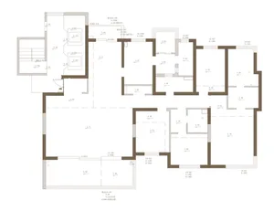 A detailed architectural floor plan of a residential property, showcasing various dimensions and room layouts.