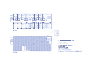 Floor and roof plan of an educational facility.